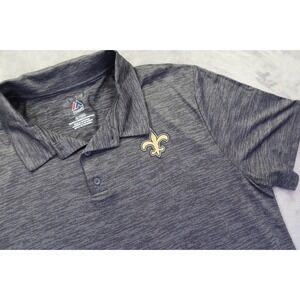 New Orleans Saints Polo Shirt Men's Size XL Majestic NFL Football Gray